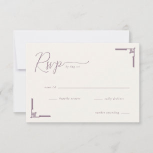 Elegante RSVP Geométrico Lavanda