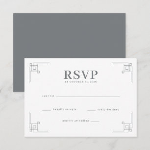 Elegante RSVP Geométrico Preto