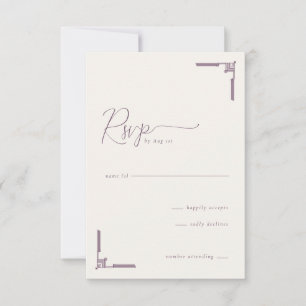 Elegante RSVP Geométrico Roxo