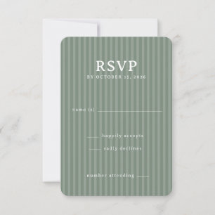 Elegante RSVP Listrado Verde