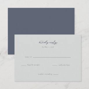 Elegante RSVP Minimalista Azul Marinho