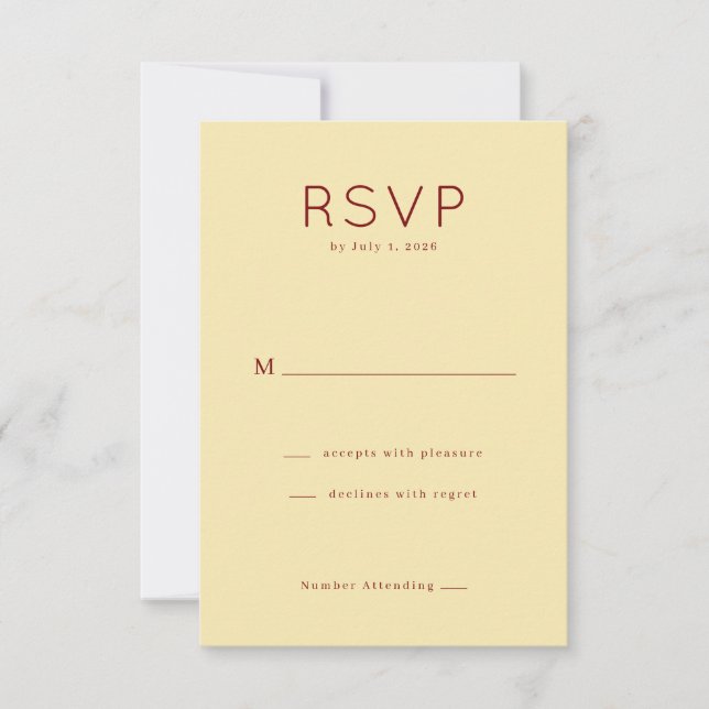 Elegante RSVP Minimalista Bege (Frente)