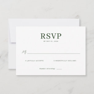 Elegante RSVP Minimalista Verde