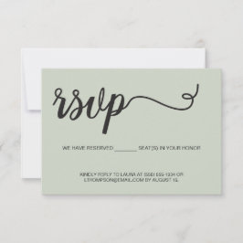 Elegante RSVP reserva assentos Sage Green casament