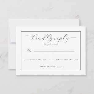 Elegante RSVP Tipográfico Preto