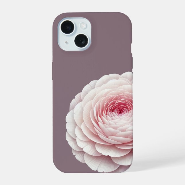 Elegante Rubor Mauve Fumê Floral (Verso)
