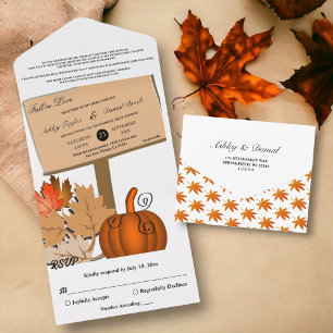 Elegante Russo Pumpkin Outono Deixa Casamento outo