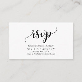 Elegante Rustic Black, Convite RSVP, responda