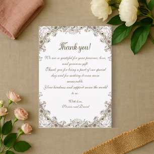 Elegante Rustic Boho Floral Cartões de agradecimen