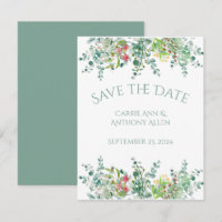 Elegante Rustic Eucalyptus Floral Salvar a Data