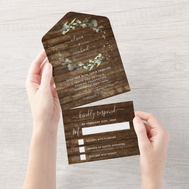 Elegante Rustic Eucalyptus Greenery Wedding (Tearaway)