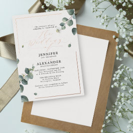 Elegante Rustic Eucalyptus Script Wedding Rosa