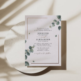 Elegante Rustic Eucalyptus WedRosa Dourado