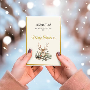 Elegante Rustic Noël Cartões de agradecimentos de