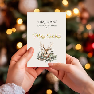 Elegante Rustic Noël Cartões de agradecimentos de