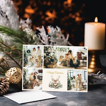 Elegante Rustic Noël Cartões de foto de Natal