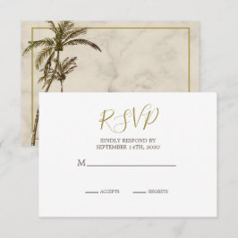 Elegante Rustic Palm Tree Chic Wedding RSVP