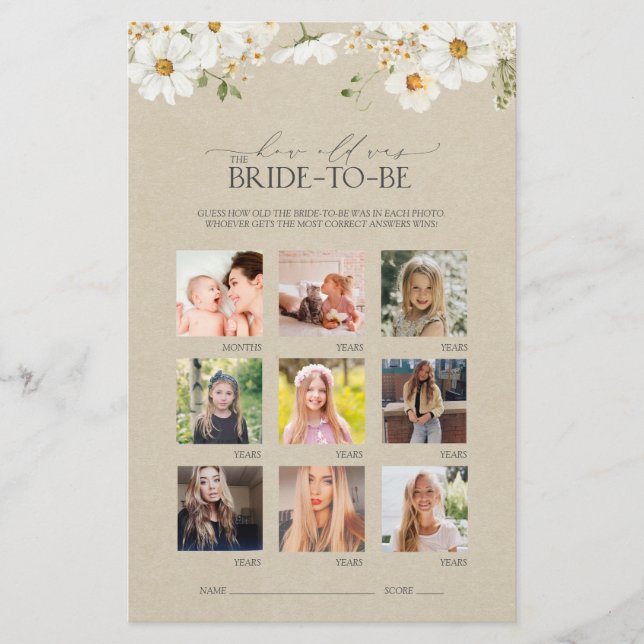 Elegante Rustic Watercolor Chá de panela Game (Frente)