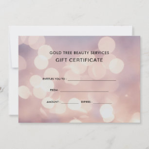 Elegante Saboroso Bokeh Rosa Certificado de ofer