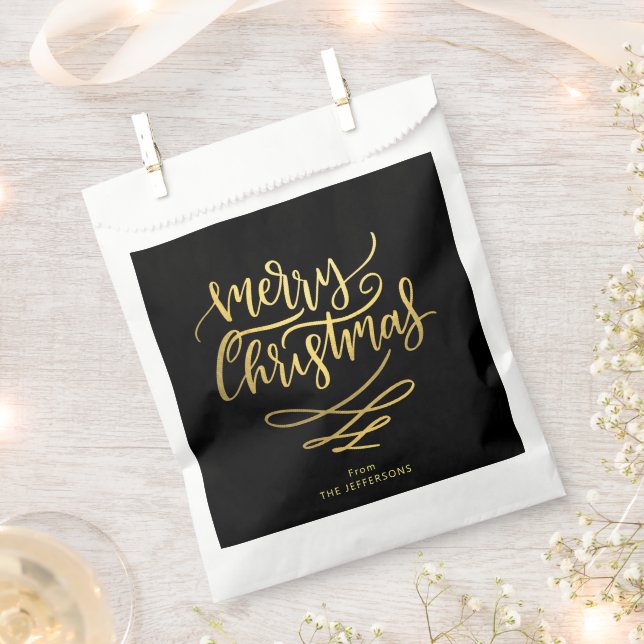 Elegante Sacola de Natal com Letreiro Merry Christ (Cortado)