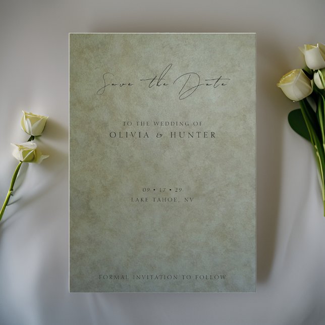 Elegante Sage Dourado Casamento Salve o Cartão de  (Criador carregado)