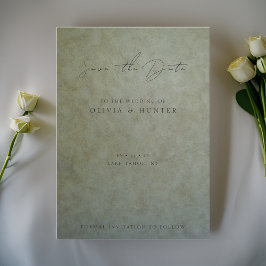 Elegante Sage Dourado Casamento Salve o Cartão de