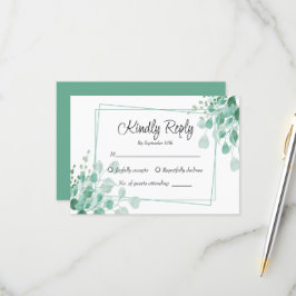 Elegante Sage Green Eucalyptus Greenery RSVP Card