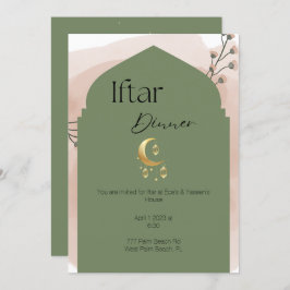 Elegante Sage Green Ramadan Iftar Convite