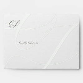 Elegante Sage Green Return Endereço Casamento