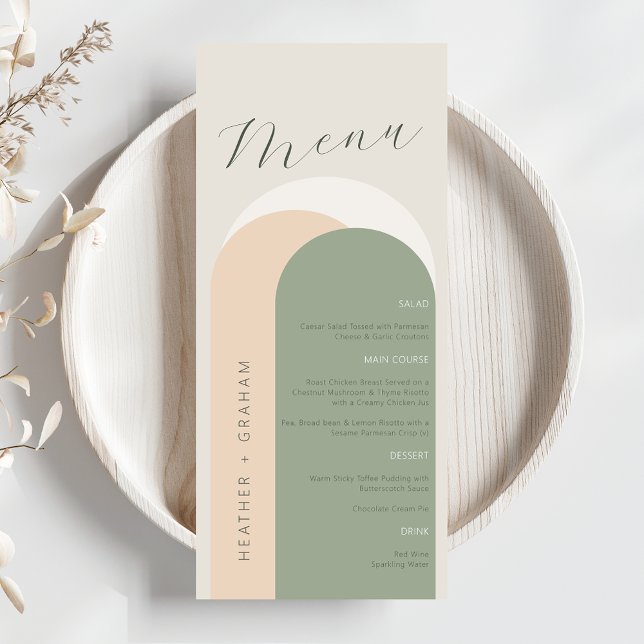 Elegante Sage Green Wedding Menu (Criador carregado)