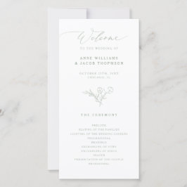 Elegante Sage Greenery Boho Floral Weding Program