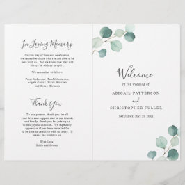 Elegante Sage Greenery Eucalyptus Wedding Program