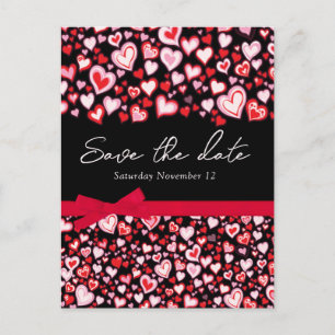 Elegante salve o cartão de corações de data e arco