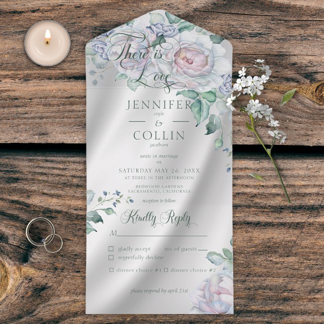 Elegante Satin Branco e Janto Floral Pastel (Criador carregado)