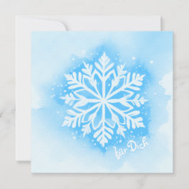 Elegante Schneeflocke im Aquarell-Stil - hellblau