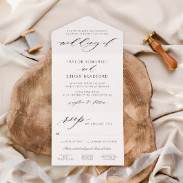 Elegante Script de Caligrafia Branca para Casament