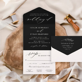 Elegante Script de Caligrafia Preta para Casamento