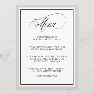 Elegante Script Flourish Menu Casamento
