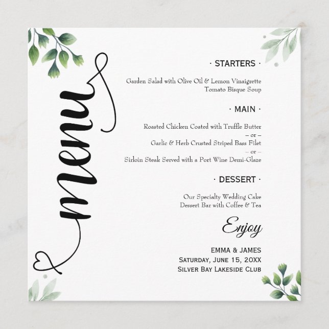 Elegante - Script Greenery Rodando O Menu Plano De (Frente)
