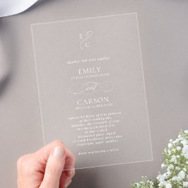 Elegante Script Monograma Simples Moderno Casament