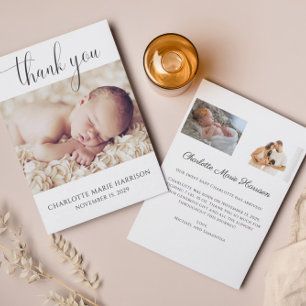 Elegante Script Novo Cartão com fotos de lançament
