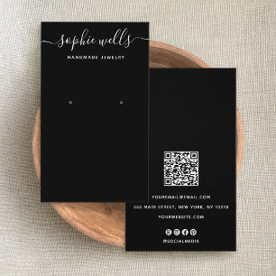 Elegante Script Preto de Vídeo de Código QR Preto
