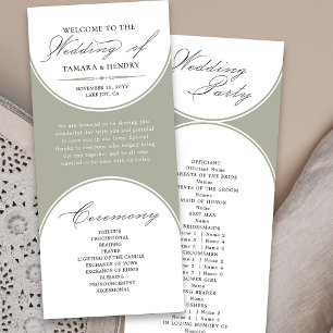 Elegante Script Sage Green Arch Weding Program