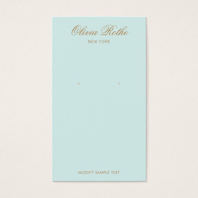 Elegante Script Turquoise Blue Earration (Frente)