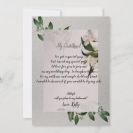 Elegante será meu convite para a dama de honra