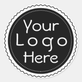 Elegante seu logotipo aqui adesivo redondo clássic