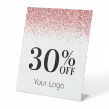 Elegante Seu Logotipo Rosa Brilhante 30% Da Empres