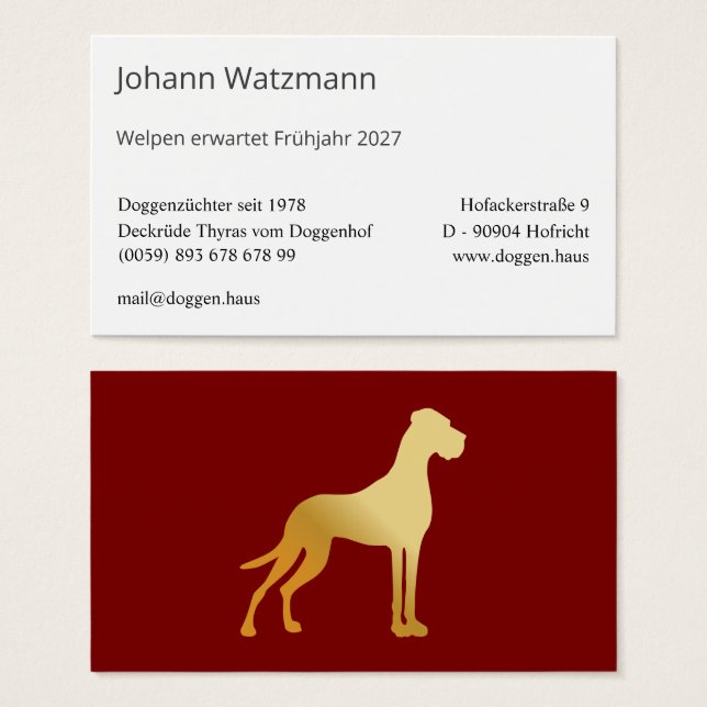 Elegante silhouet van een Deense dog  (Frente & Verso)