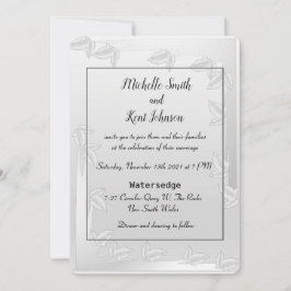 Elegante Silver Deixa Convite De Casamento
