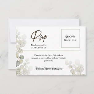 Elegante Simples Aguarela Eucalipto RSVP